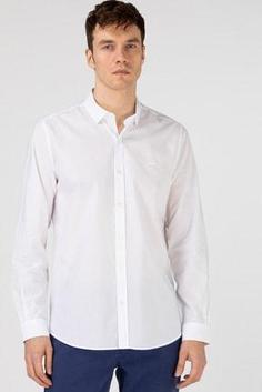پیراهن آستین بلند مردانه سفید لاکوست CH0124 ا Erkek Slim Fit Beyaz Gömlek CH0124
