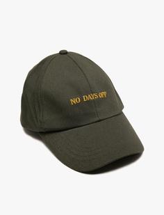 کلاه کپ زنانه سبز کوتون 8YAK45049AA890 ا Yazılı İşlemeli Şapka