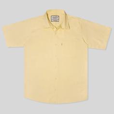 پیراهن نخی آستین کوتاه جیب دار مردانه لیمویی 124011-10