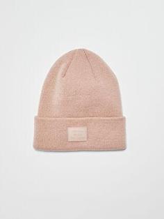 خرید اینترنتی کلاه زمستانی زنانه صورتی السی وایکیکی W12098Z8 ا Etiket Baskılı Kadın Triko Bere