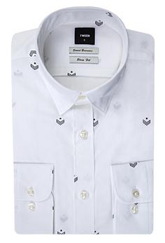 پیراهن مردانه برند دامات تویین ( DAMATTWEEN ) مدل پیراهن چاپی طرحدار سفید Tween Slim Fit - کدمحصول 117275