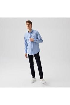 خرید اینترنتی پیراهن آستین بلند مردانه آبی لاکوست CH2332 ا Erkek Slim Fit Mavi Gömlek
