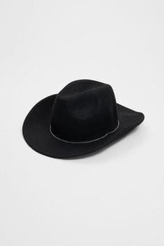 خرید اینترنتی کلاه زنانه سیاه استرادیواریوس 00676411 ا Kovboy Şapkası