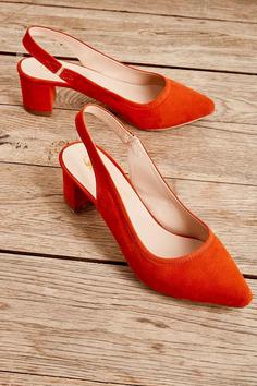 کفش پاشنه دار کلاسیک زنانه جیر نارنجی برند بامبی bambi (ساخت ترکیه)