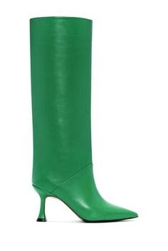 خرید اینترنتی چکمه زنانه سبز دریمد 22WFD136018 ا Kadın Topuklu Deri Çizme