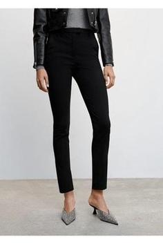 خرید اینترنتی شلوار روزمره زنانه سیاه مانگو 47050027 ا Cropped Skinny Pantolon