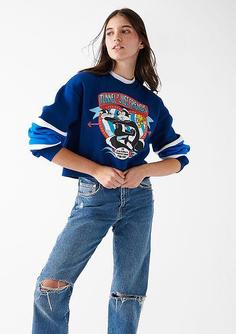 خرید اینترنتی پلیور زنانه آبی ماوی 1610948 ا Pepe Le Pew Baskılı Lacivert Sweatshirt