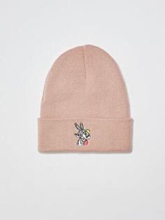 خرید اینترنتی کلاه زمستانی زنانه صورتی السی وایکیکی W13796Z8 ا Bugs Bunny Baskılı Kadın Triko Bere