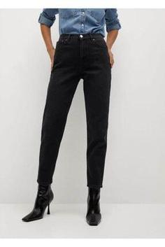 شلوار جین زنانه سیاه برند mango 87001023 ا Kadın Siyah Denim Jean