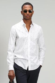 پیراهن آستین بلند مردانه سفید برند lufian ا Fılıp Erkek Smart Gömlek Comfort Slim Fit Gri