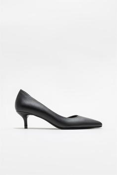 خرید اینترنتی کفش پاشنه دار زنانه سیاه اله OLEXA ا Siyah Deri Kadın Orta Topuk Ayakkabı