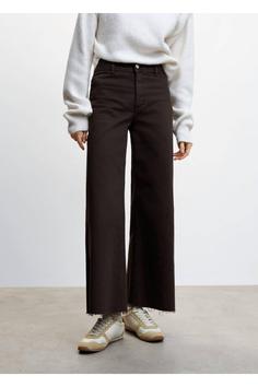 شلوار جین زنانه قهوه ای مانگو ا Yüksek Bel Culotte Jean Pantolon