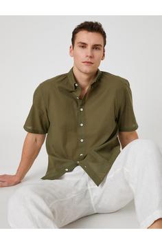 پیراهن آستین کوتاه مردانه سبز کوتون