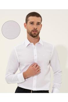 پیراهن آستین بلند مردانه سفید برند pierre cardin ا Beyaz Slim Fit Gömlek