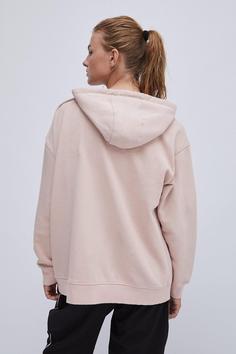 سوییشرت زنانه صورتی برند stradivarius ا Soluk Efektli ve Fermuarlı Oversize Sweatshirt