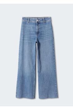 شلوار جین زنانه آبی مانگو ا Yüksek Bel Culotte KadınJean Pantolon