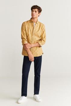 پیراهن آستین بلند مردانه زرد برند mango ا Erkek Sarı Gömlek 53025719
