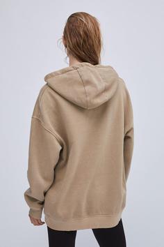 سوییشرت زنانه قهوه ای برند stradivarius ا Soluk Efektli Ve Fermuarlı Oversize Sweatshirt