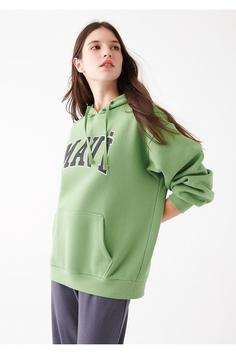 هودی زنانه سبز ماوی ا Logo Baskılı Kapüşonlu Yeşil Sweatshirt 1600361-71808