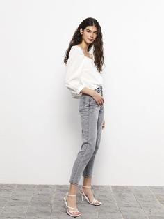 شلوار جین زنانه طوسی برند SHADE ا Skinny Fit Düz Cep Detaylı Kadın Jean Pantolon
