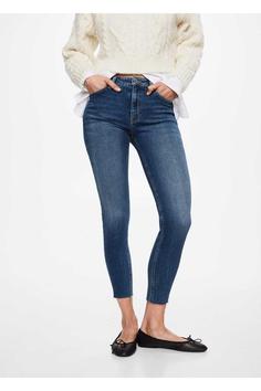 شلوار جین زنانه آبی برند mango ا Skinny Cropped Jean
