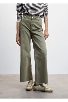 شلوار جین زنانه سبز مانگو ا Yüksek Bel Culotte Jean Pantolon