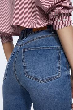 شلوار جین زنانه آبی برند stradivarius ا Süper Yüksek Bel Vintage Jean