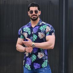 پیراهن مردانه هاوایی کد 12914 ا Men's Hawaiian shirt code 12914