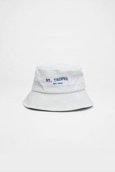 کلاه زنانه سفید استرادیواریوس ا Kanvas Balıkçı Şapka