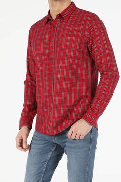 پیراهن آستین بلند مردانه قرمز برند colin s .CL1052993_Q1.V1_RED ا Erkek Uzun Kol Kırmızı Gömlek