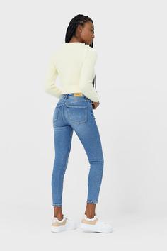 شلوار جین زنانه آبی برند stradivarius ا Yüksek Bel Skinny Jeans
