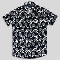 پیراهن هاوایی مشکی مردانه طرح Versace کد 124031-9