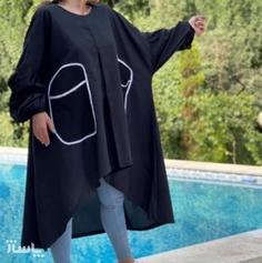 مانتو زنانه نخی ایرانی مدل مانتو جیب بزرگ توری کد 633333