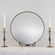 آینه و شمعدان برنجی گرد اهورا،مدل کلاسیک
