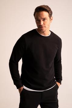 پلیور مردانه سیاه دفکتو ا Regular Fit Sweatshirt