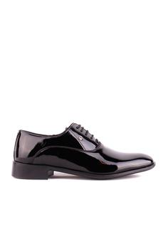 کفش رسمی مردانه سیاه برند pierre cardin ا - Siyah Rugan Erkek Klasik Ayakkabı