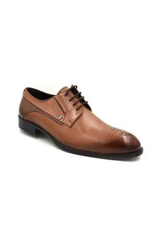 کفش رسمی مردانه قهوه ای پیر کاردین ا Erkek Hakiki Deri Klasik Ayakkabı