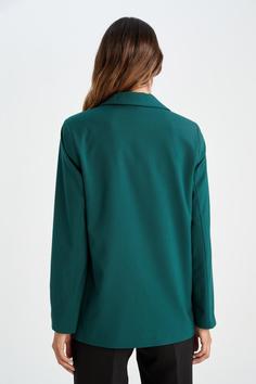 کت زنانه سبز دیفاکتو ا Relax Fit Basic Blazer Ceket