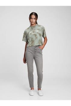 شلوار جین زنانه طوسی برند gap ا Genç Kız Gri Sky High Rise Skinny Fit Washwell™ Jean Pantolon