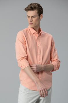 پیراهن آستین بلند مردانه نارنجی لوفیان