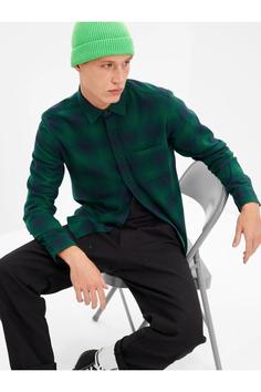 پیراهن آستین بلند مردانه سبز گپ