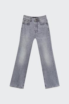 شلوار جین زنانه طوسی برند stradivarius ا Straight Fit Jean