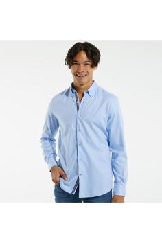 پیراهن آستین بلند مردانه آبی ناتیکا