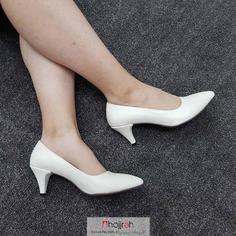 کفش مجلسی سفید ساده زنانه پاشنه ۵ سانت کد MH507