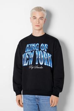 پلیور مردانه سیاه برشکا ا Pop Smoke Bisiklet Yaka Sweatshirt