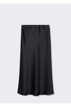 دامن بلند زنانه سیاه مانگو ا Saten Midi Etek