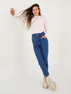 شلوار جین زنانه آبی برند XSIDE ا Mom Fit Cep Detaylı Kadın Jean Pantolon