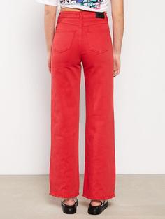 شلوار روزمره زنانه قرمز برند XSIDE ا Yüksek Bel Straight Fit Geniş Paça Kadın Jean Pantolon