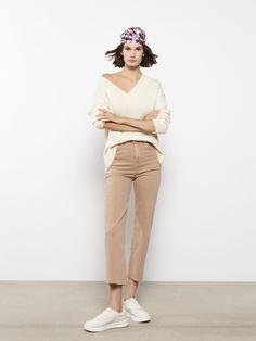 شلوار جین زنانه بژ برند XSIDE ا Yüksek Bel Straight Fit Kadın Jean Pantolon