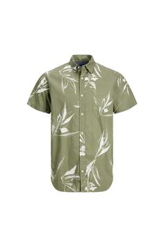 خرید اینترنتی پیراهن آستین کوتاه مردانه سبز برند jack jones 12227680 ا Jorcrayon Aop Shırt Ss Ln